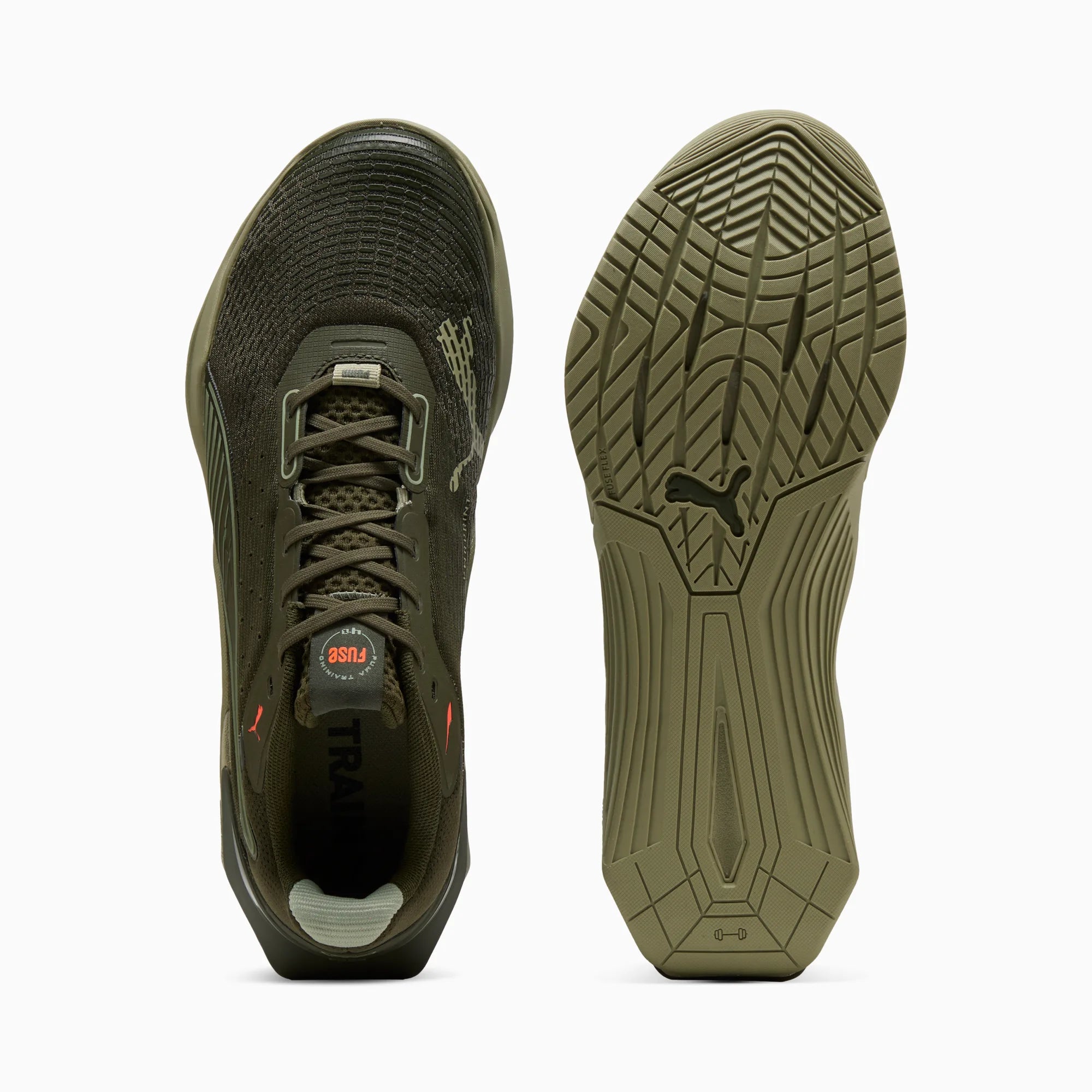 Olive Green-Lux Army-Glowing Red