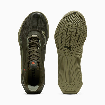 Olive Green-Lux Army-Glowing Red