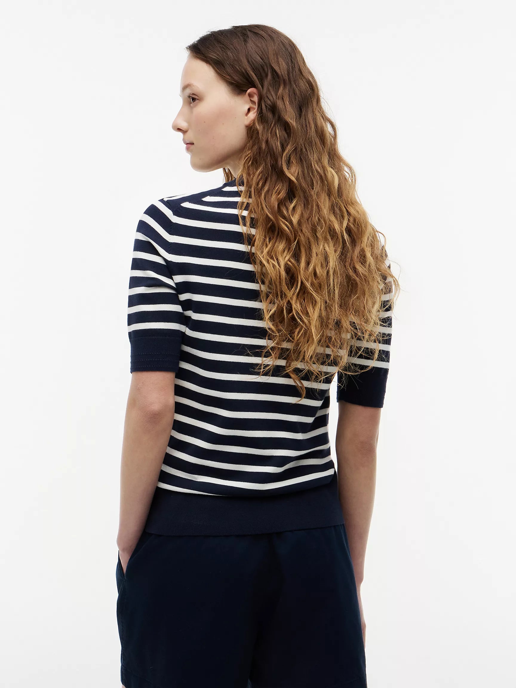 Navy/Ivory Stripe