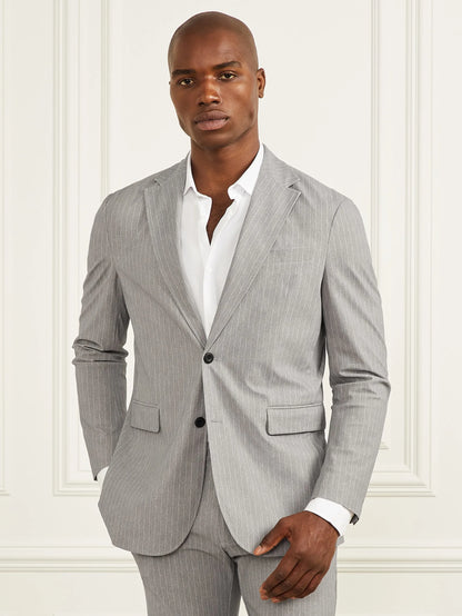 Light Wool Grey Pinstripe