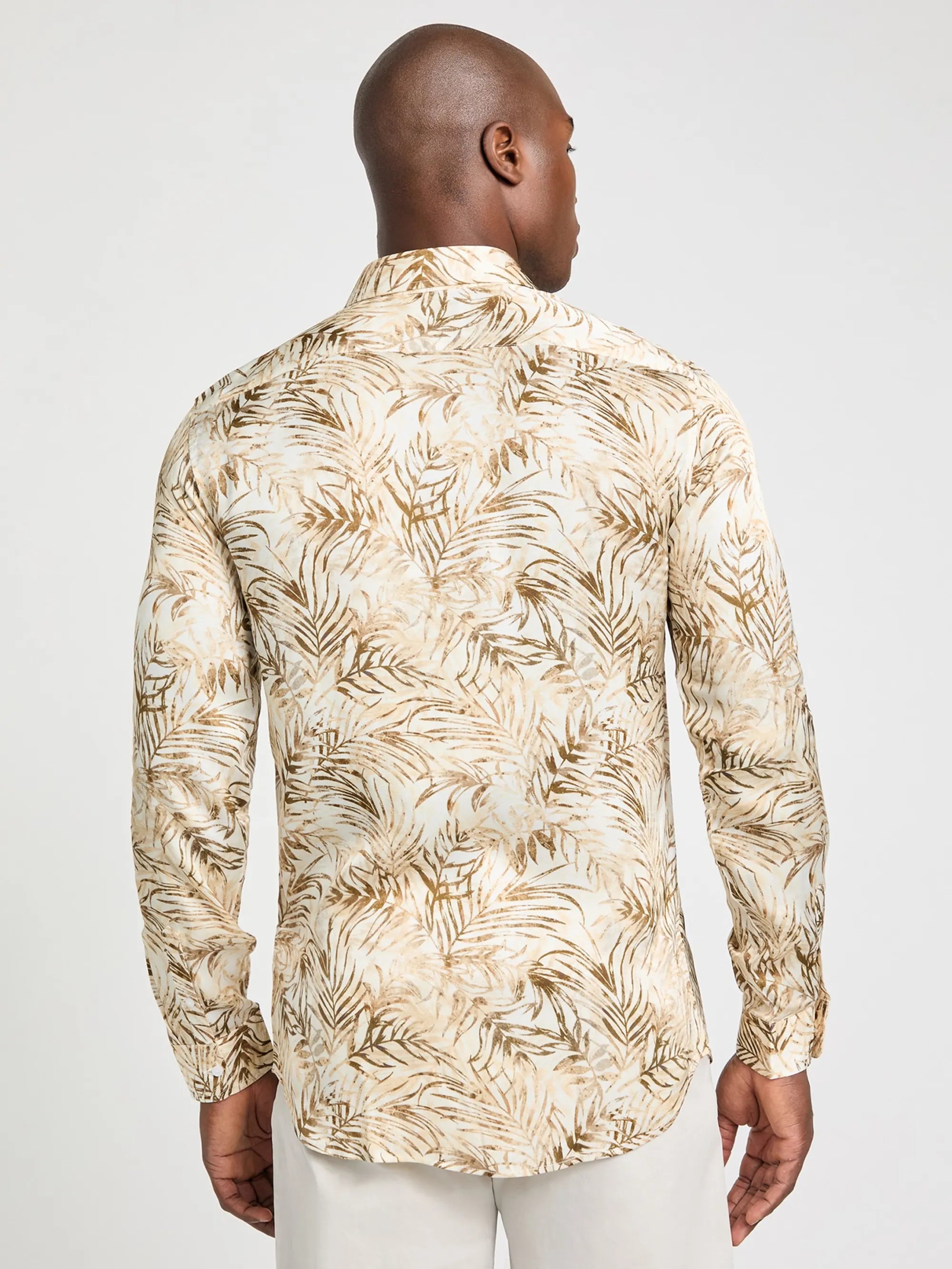 Ecru Sand Foliage Print