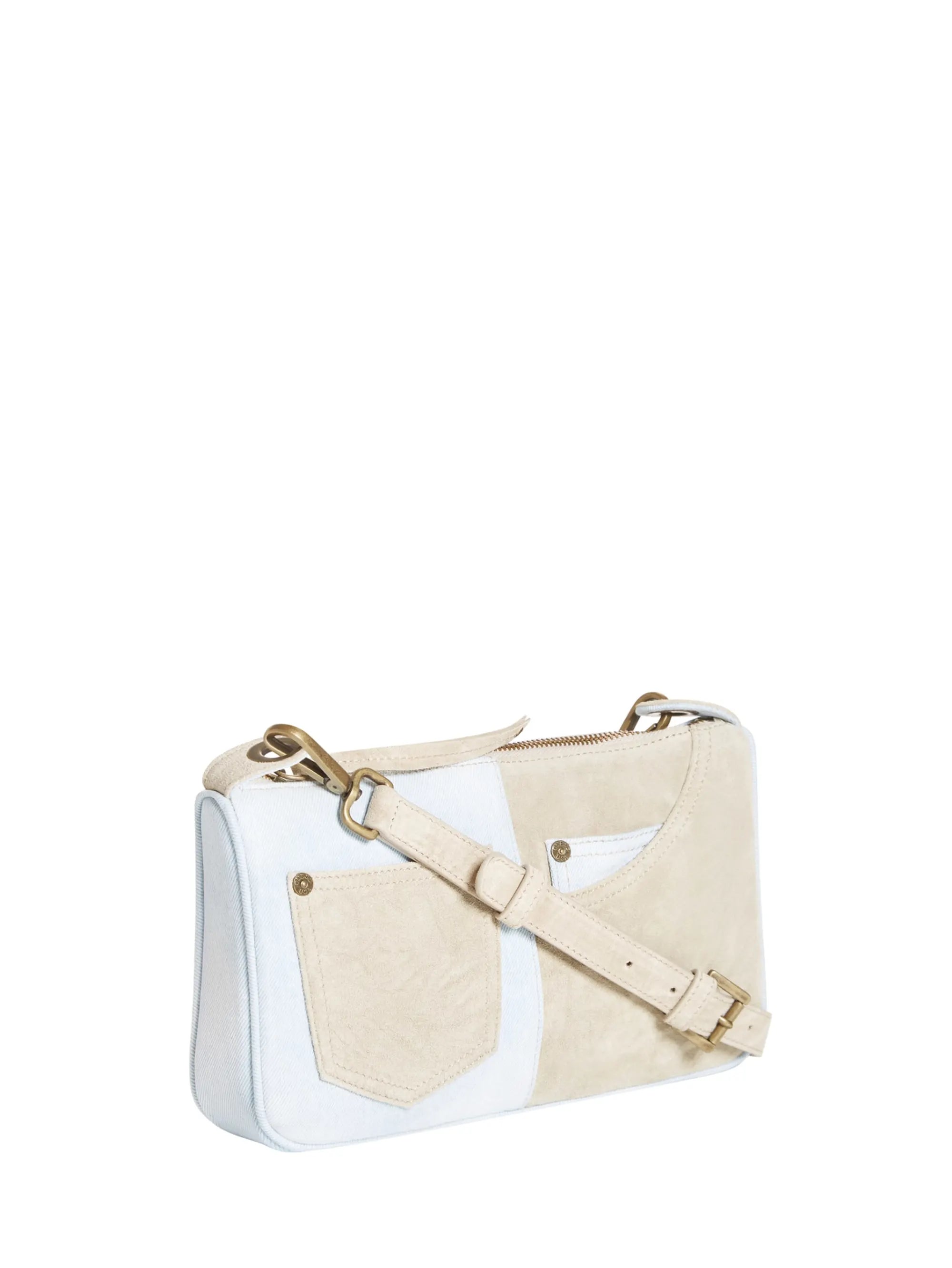 Beige Denim Suede