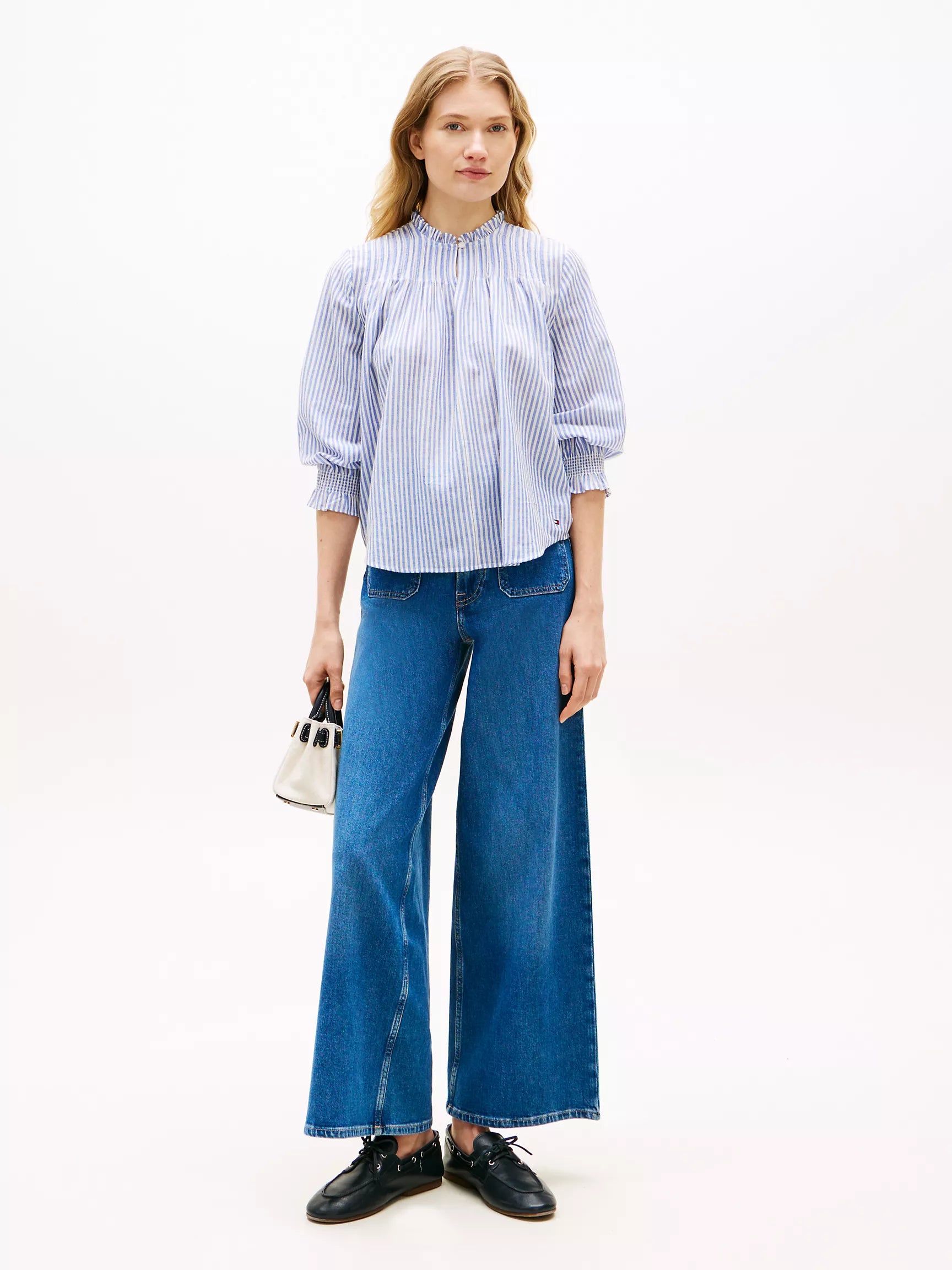 Banker Stripe Ecru/Blue Orbit