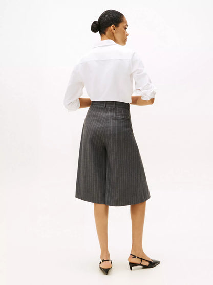 Mid Grey Heather Pinstripe