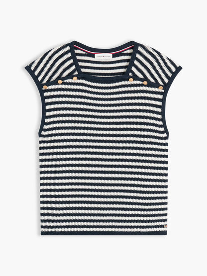 Navy Blue / Ivory Stripe