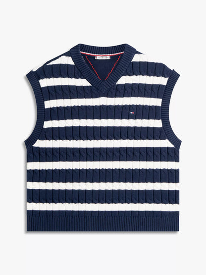 Navy/Ivory Stripe