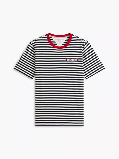 Ivory Silk/Navy Stripe