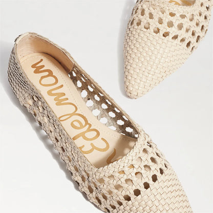 Ivory Woven Leather