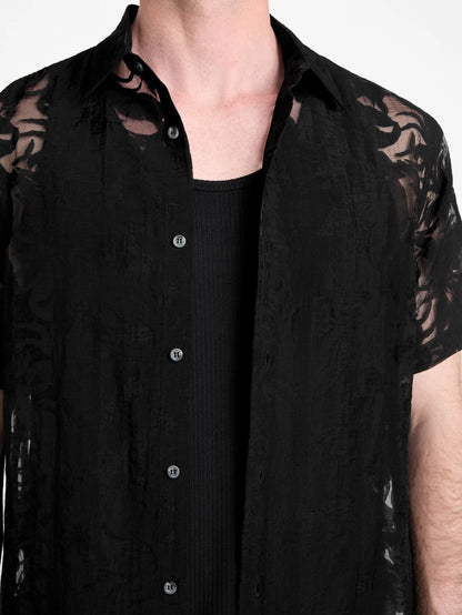 Black Floral Devore