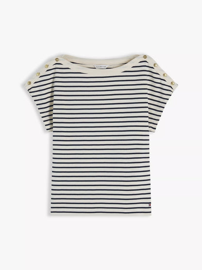 Calico / Navy Blue Stripe