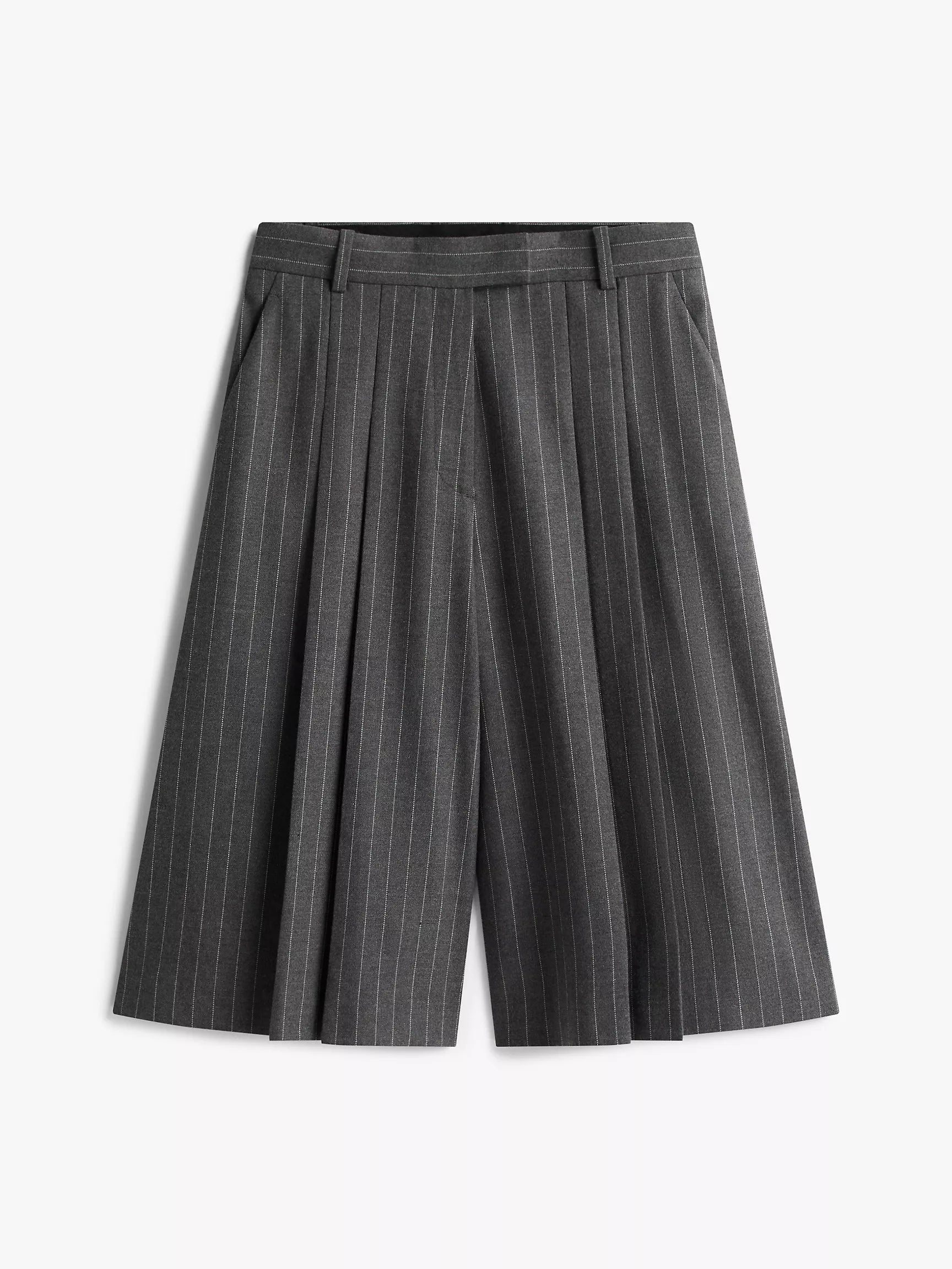 Mid Grey Heather Pinstripe