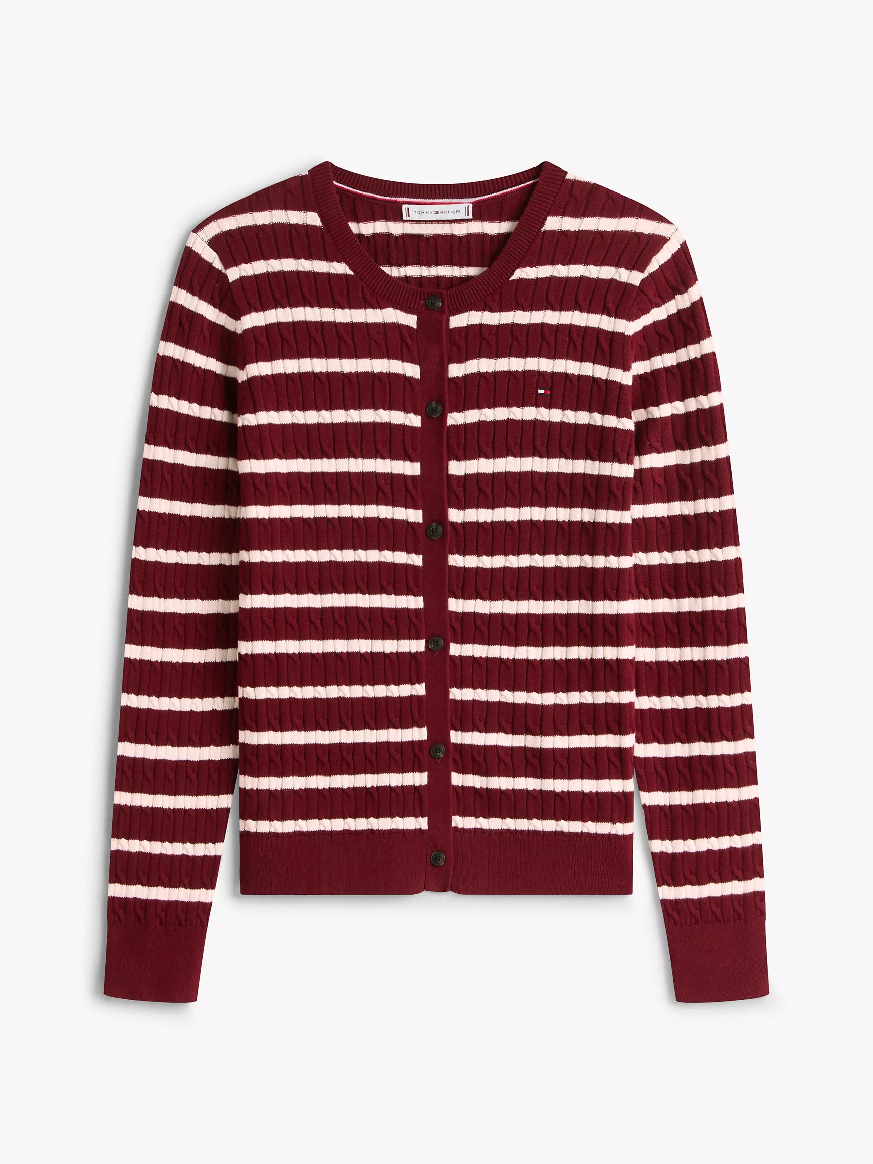 Burgundy / Ivory Silk Stripe