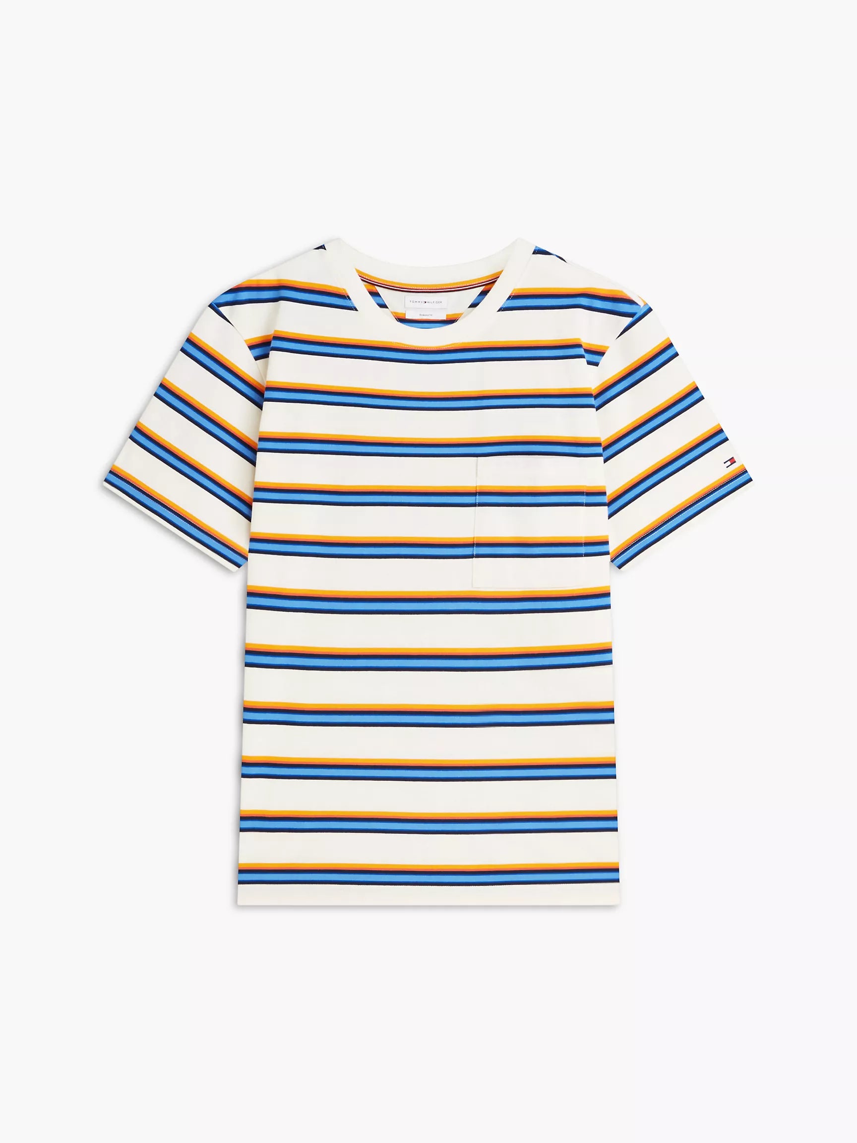 Ivory Petal/Orange/Blue Stripe