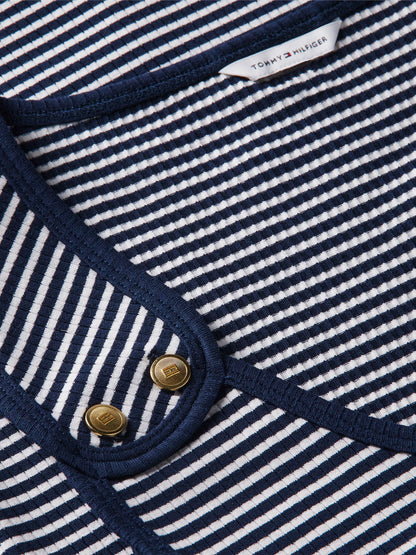 Navy Blue / Ecru Stripe