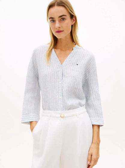 Ecru / Blue Stripe