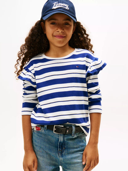 White / Blue Stripe