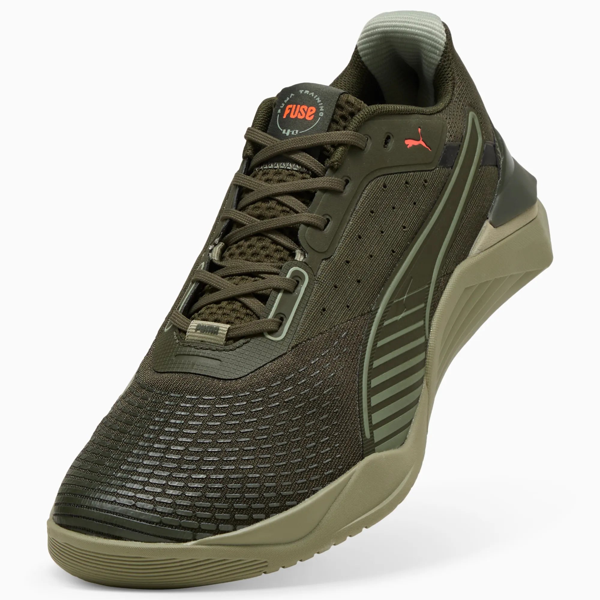 Olive Green-Lux Army-Glowing Red