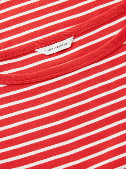 Fire Red / Ecru Stripe