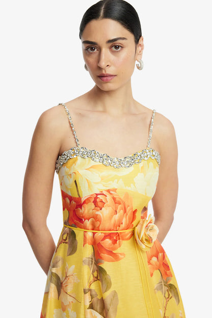 Peony Print in Yellow