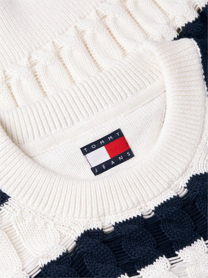 Navy Blue / Ecru Stripe