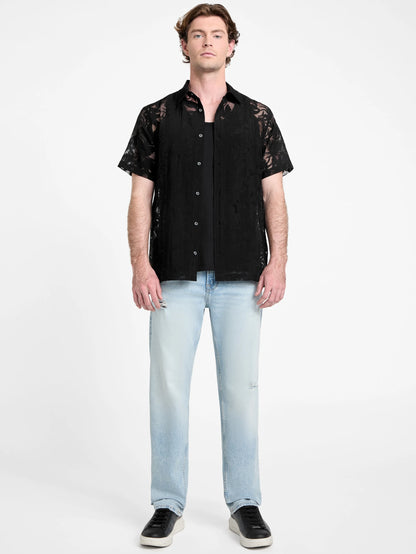 Black Floral Devore