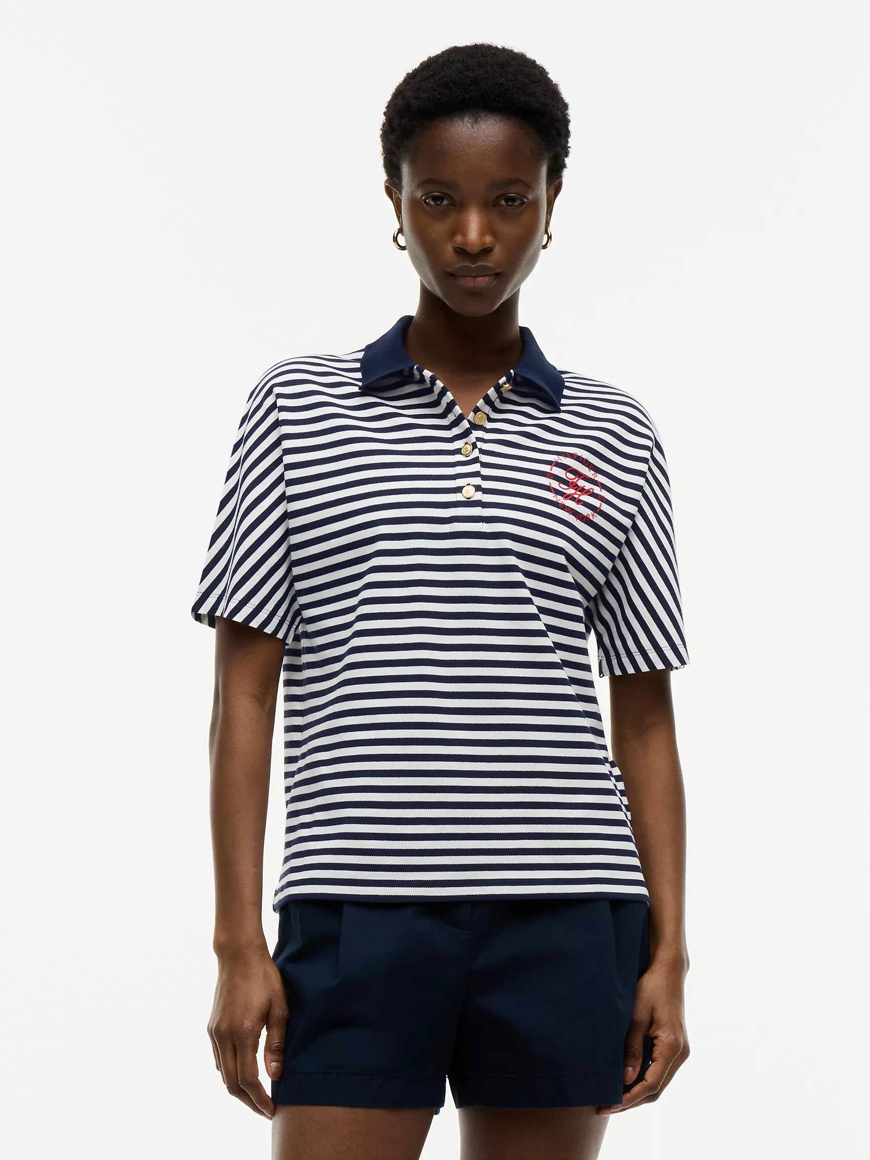 Navy Blue / Ecru Stripe