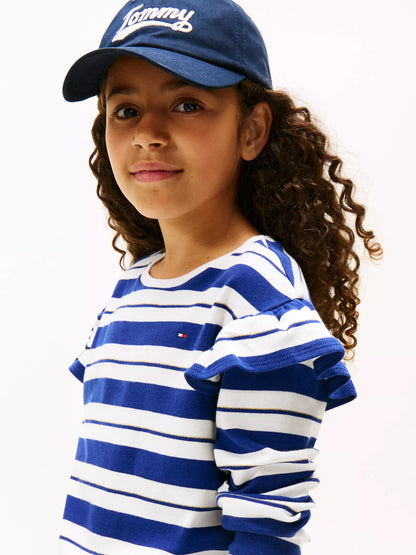 White / Blue Stripe
