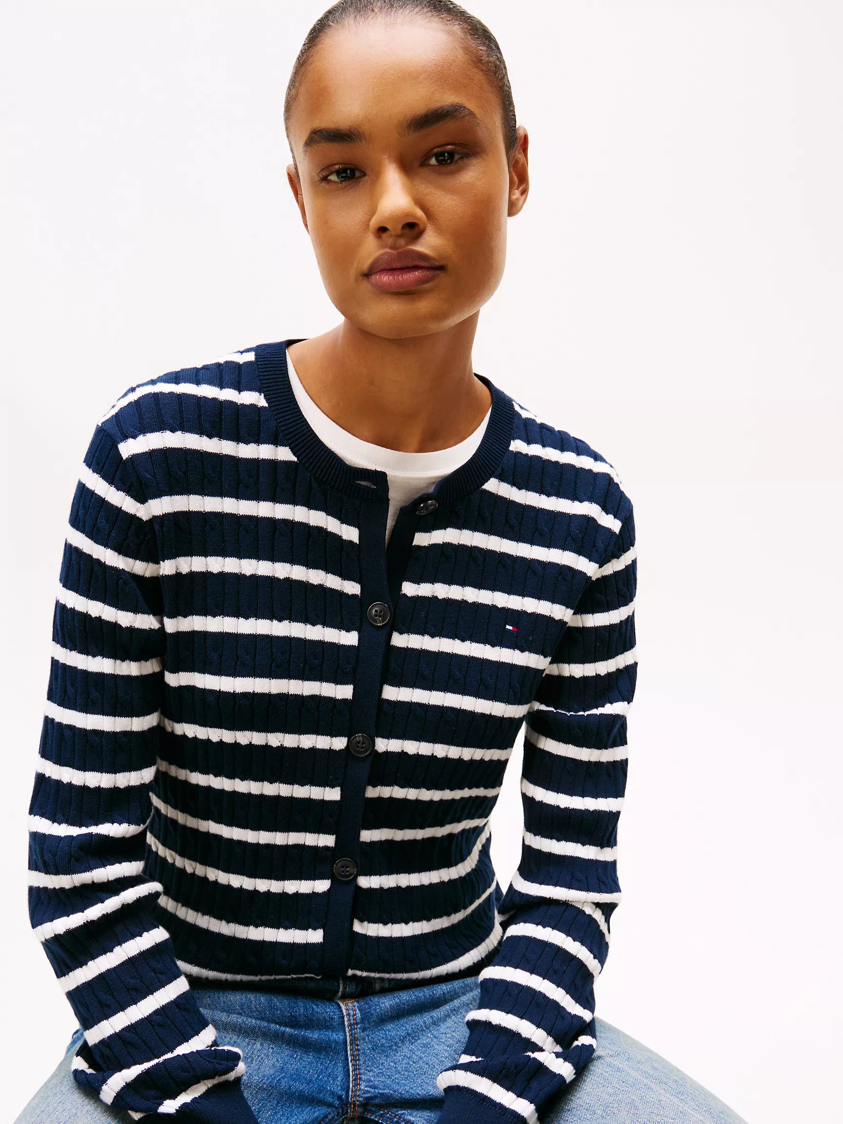 Dark Blue / Ivory Stripe