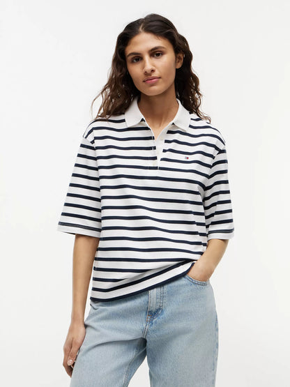 Navy Blue / Ecru Stripe