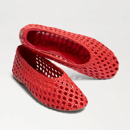 Red Woven Leather