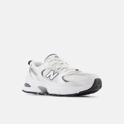 White With Natural Indigo And Silver Metallic