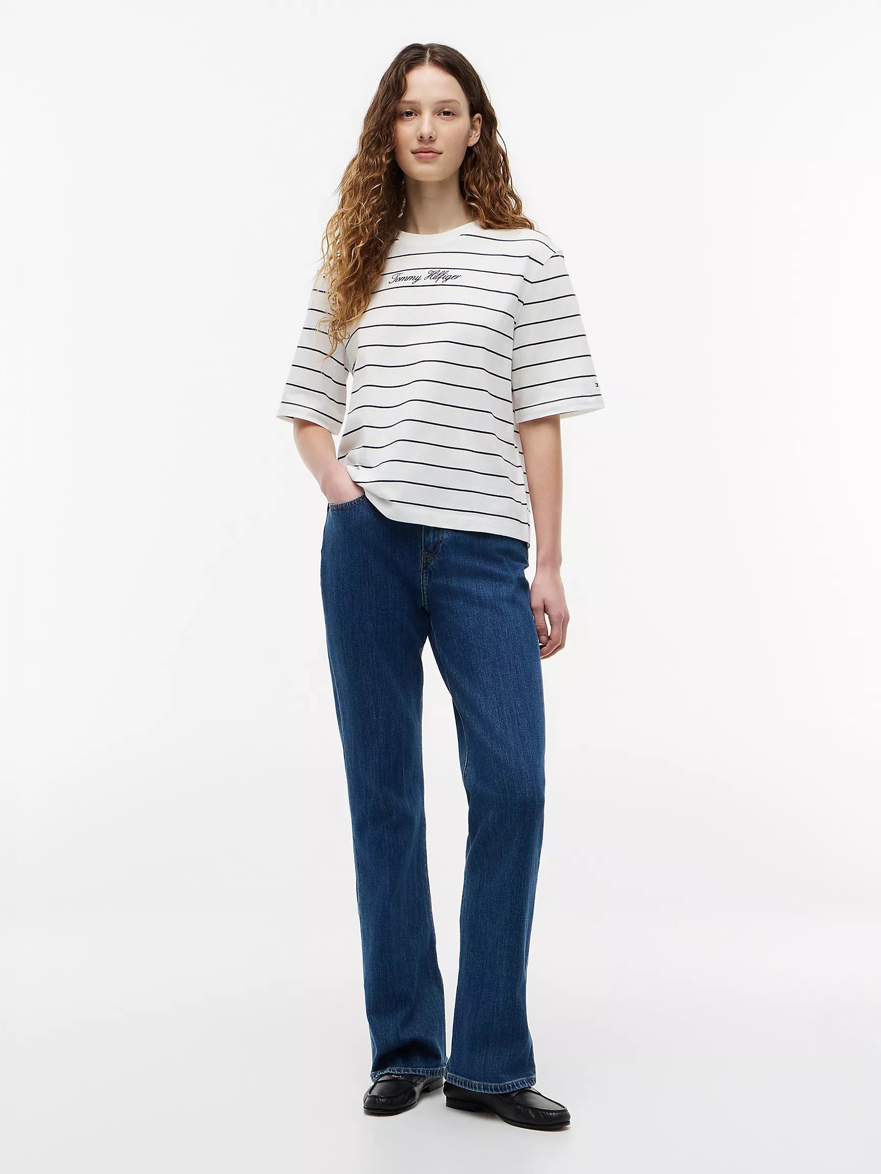 Navy Blue / Ivory Stripe