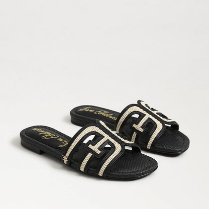 Black Linen Faux Raffia