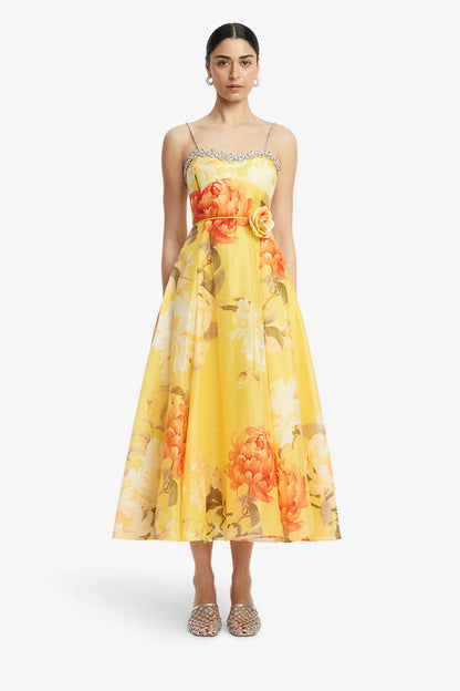 Peony Print in Yellow