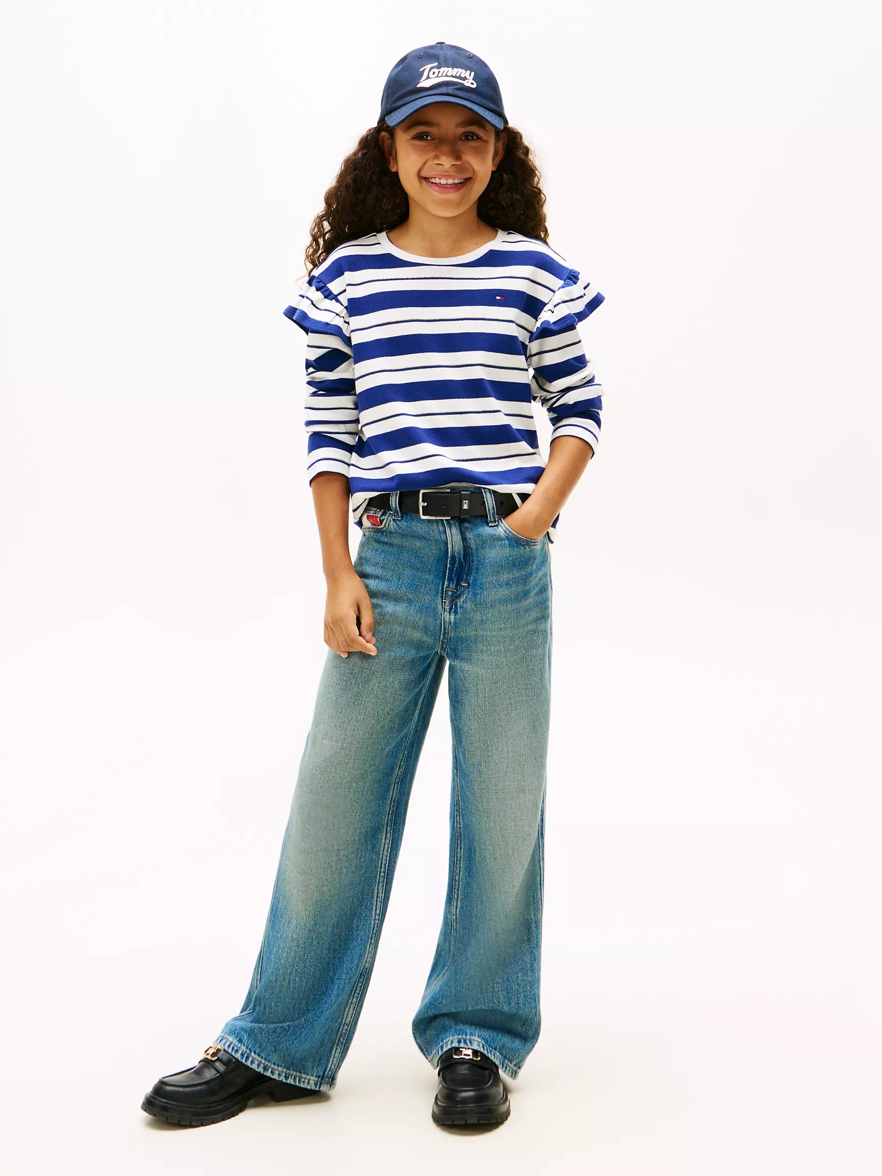 White / Blue Stripe