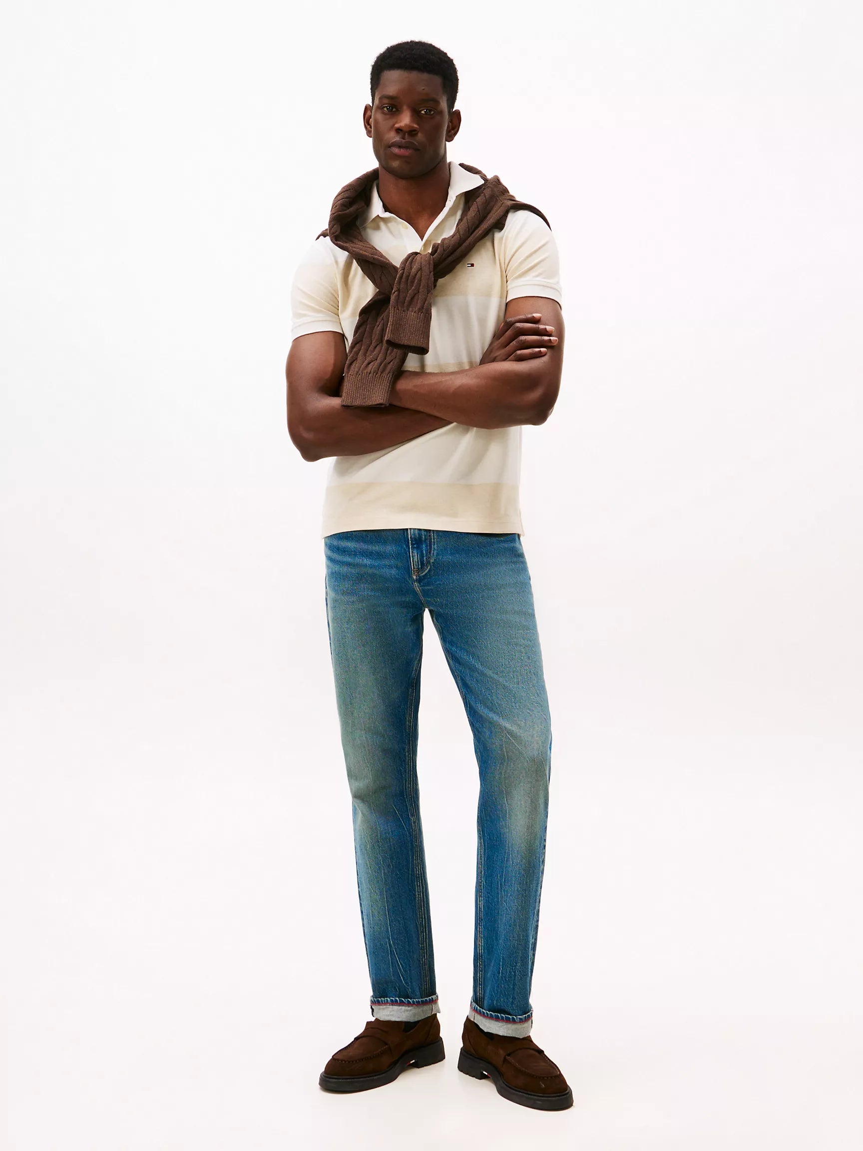 Beige/White Stripe