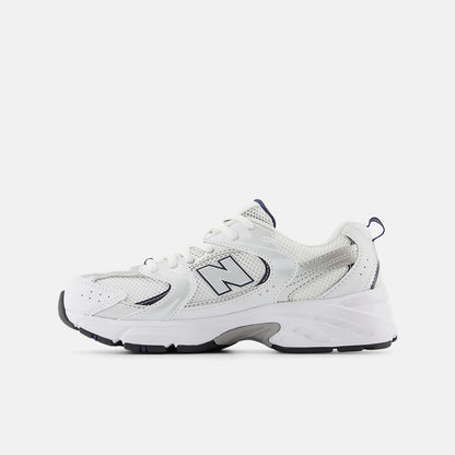 White With Natural Indigo And Silver Metallic
