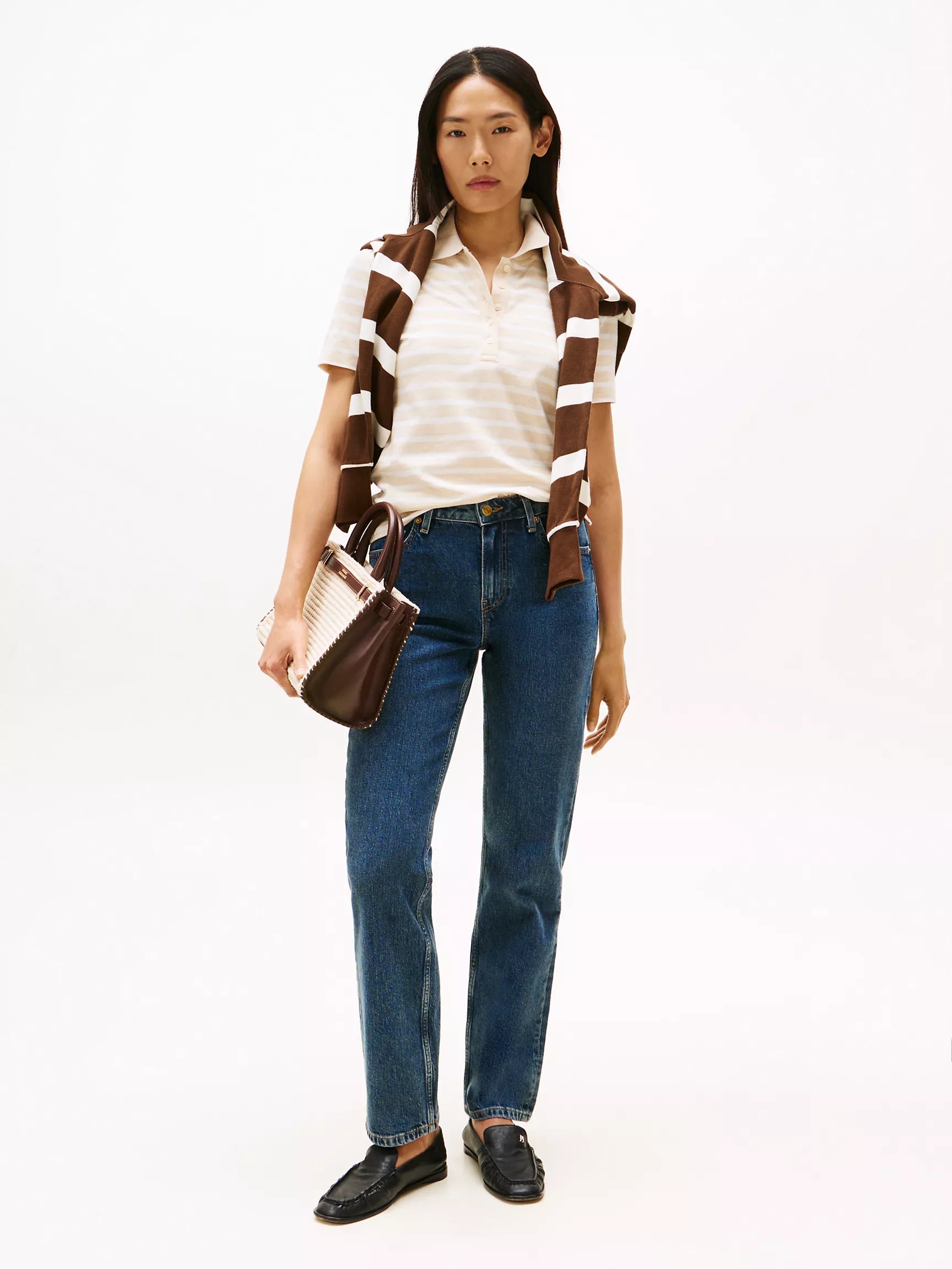 Beige Heather Multi Stripe