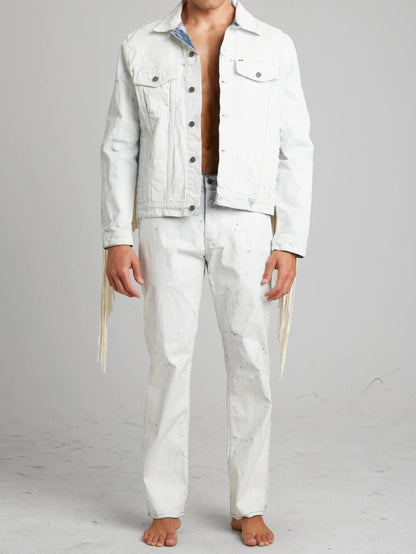 Gusa White Coated Denim