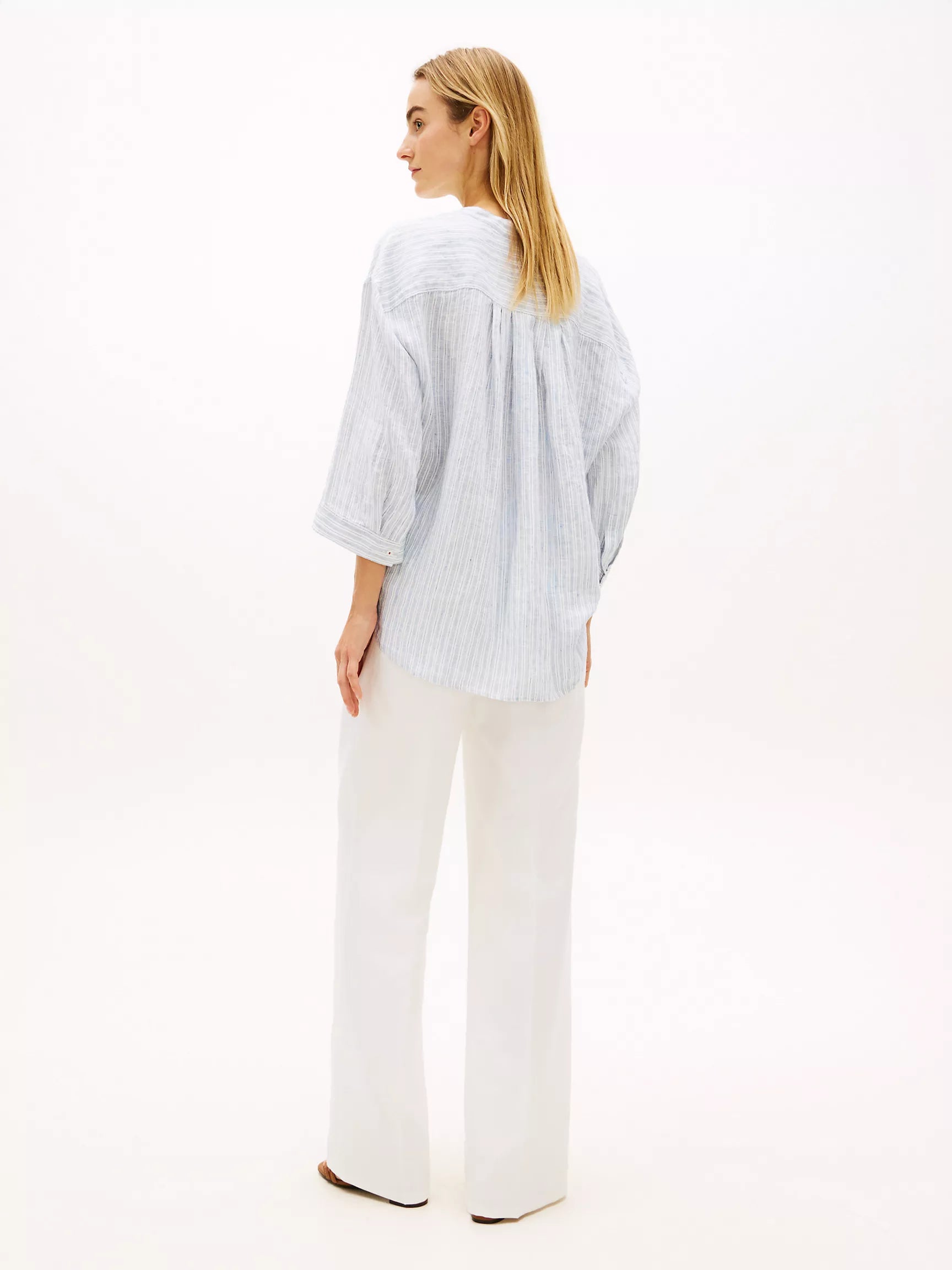 Ecru / Blue Stripe