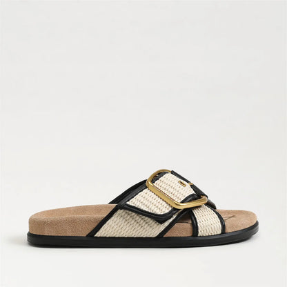 Linen/Black Faux Raffia
