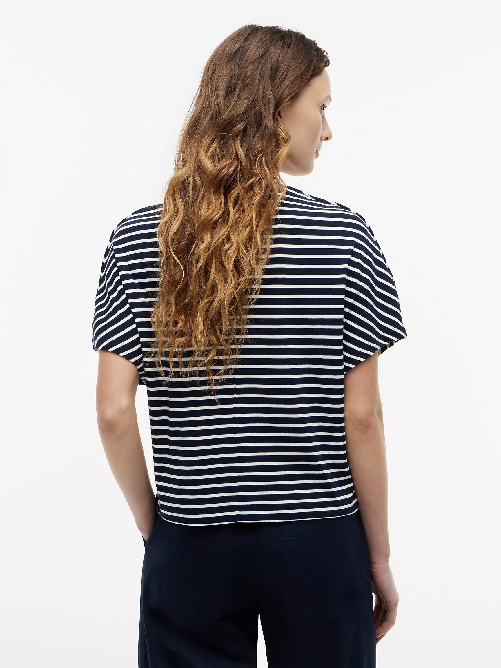 Navy Blue / Ecru Stripe