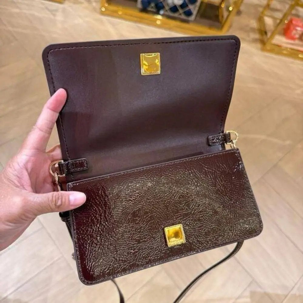 Tory Burch Emerson Patent Leather Chain Wallet Crossbody