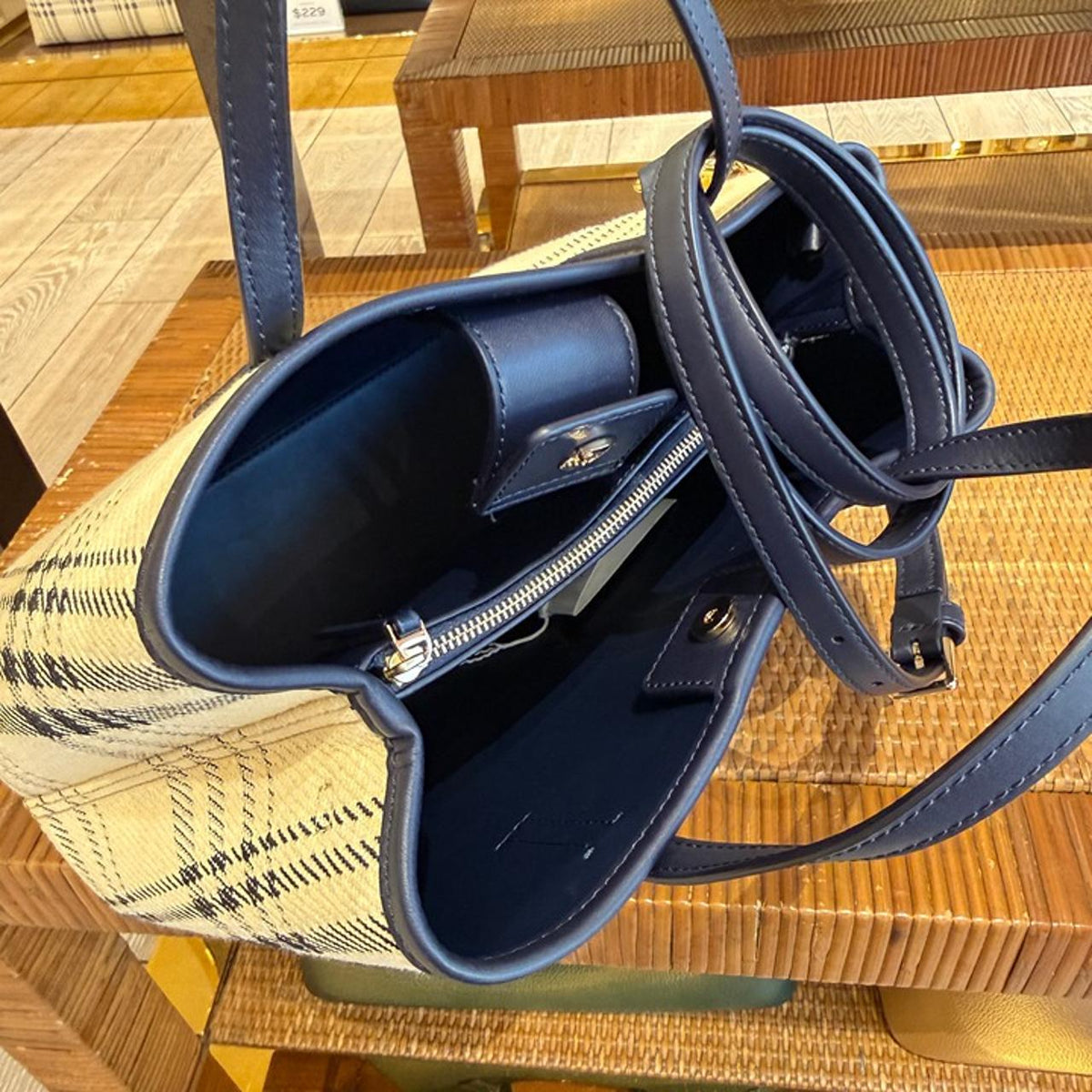 Tory Burch Blake Plaid Small Tote