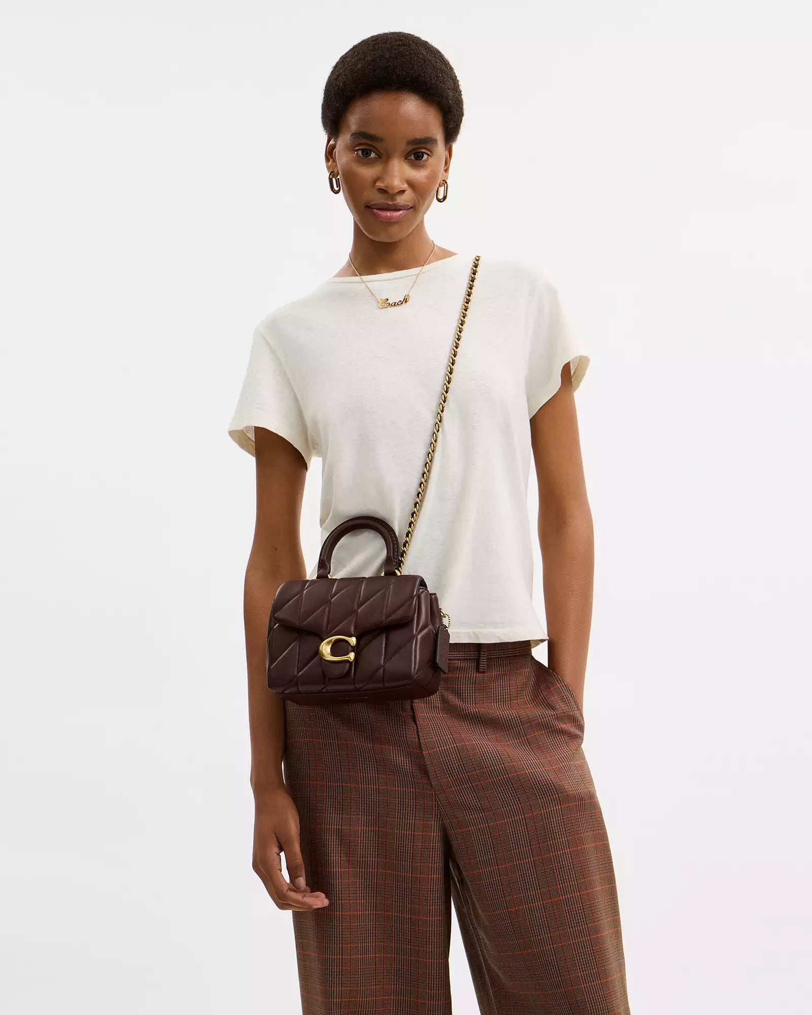 Tabby Top Handle Bag With Quilting