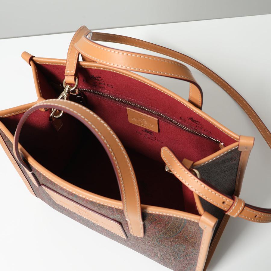 Paisley printed leather bag with logo